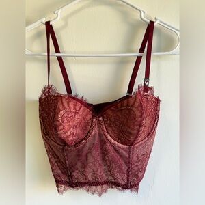 NWT Victoria’s Secret Dream Angels Chantilly Lace Strapless Bustier 34D